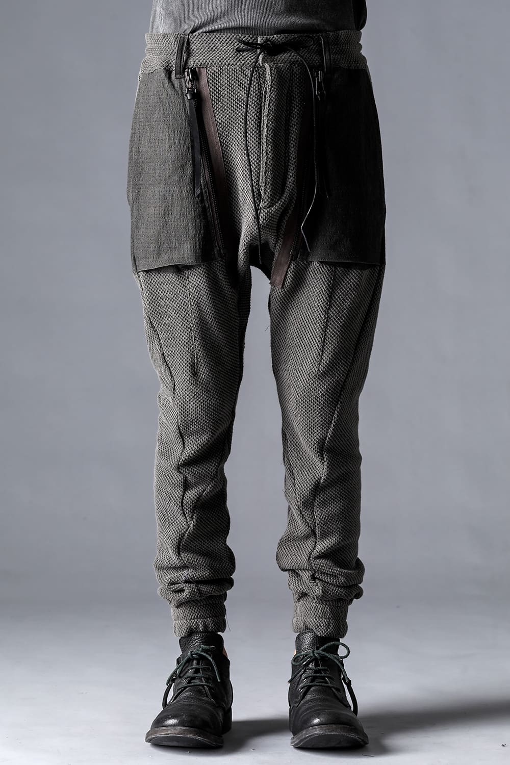 Low-Gauge Big Pique Drop-Crotch Jog Trousers  Charcoal