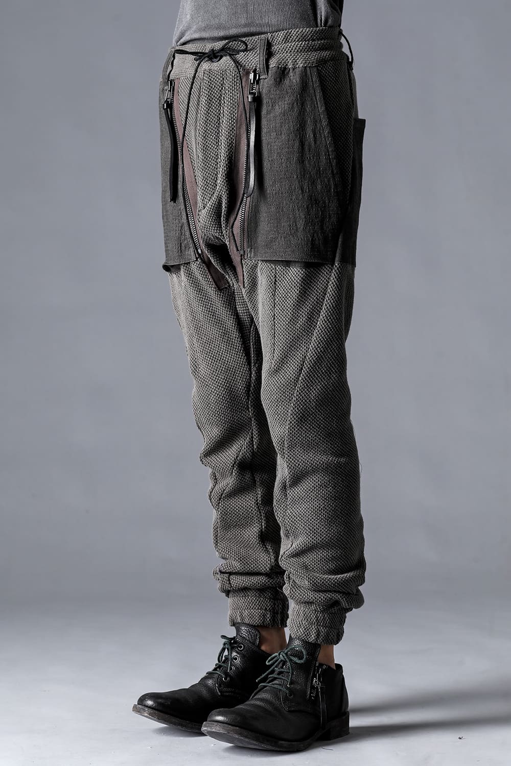 Low-Gauge Big Pique Drop-Crotch Jog Trousers  Charcoal