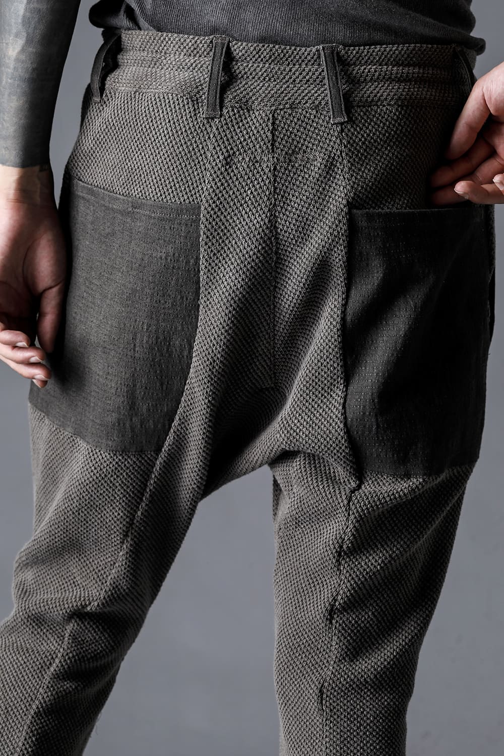 Low-Gauge Big Pique Drop-Crotch Jog Trousers  Charcoal