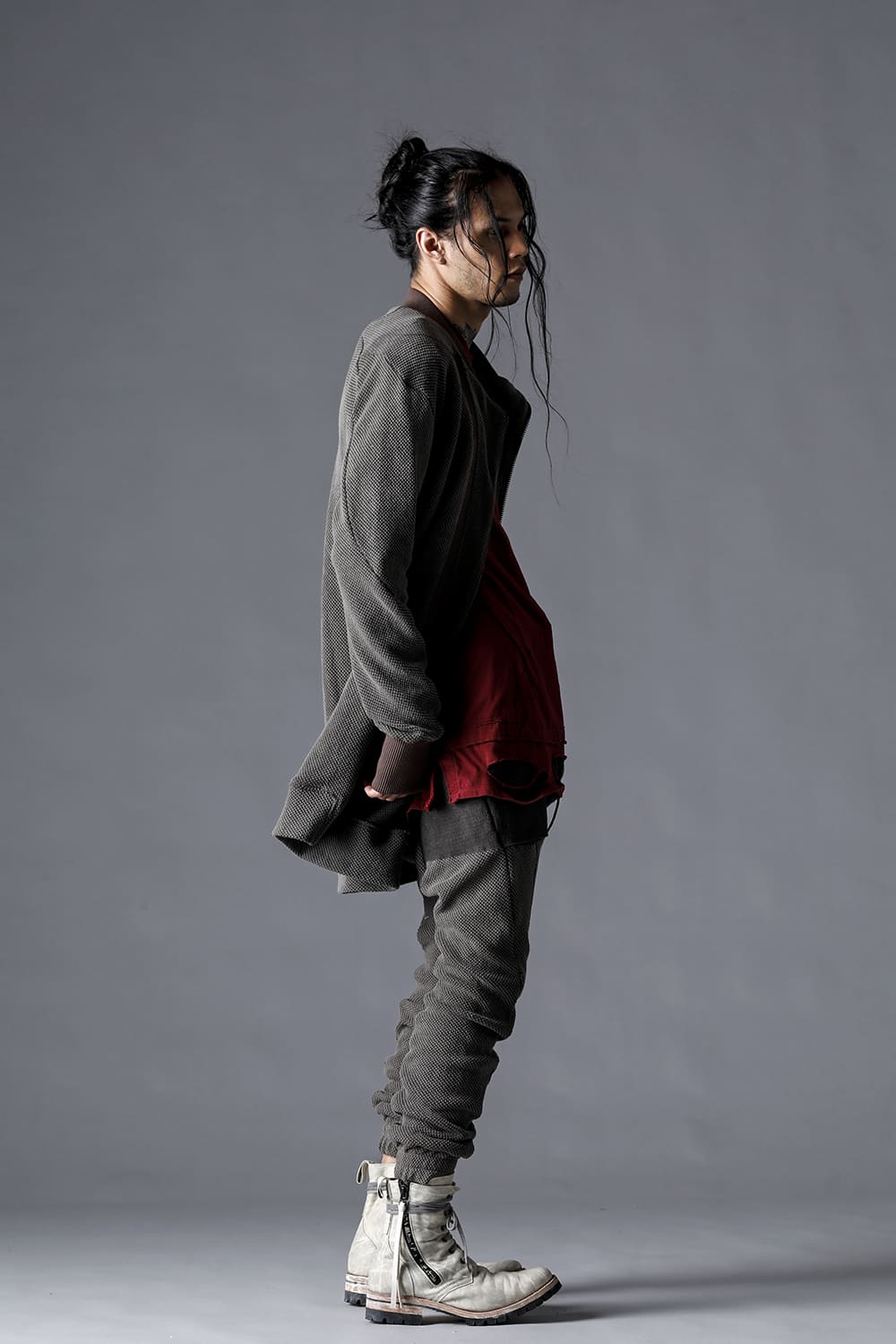 Low-Gauge Big Pique Drop-Crotch Jog Trousers  Black