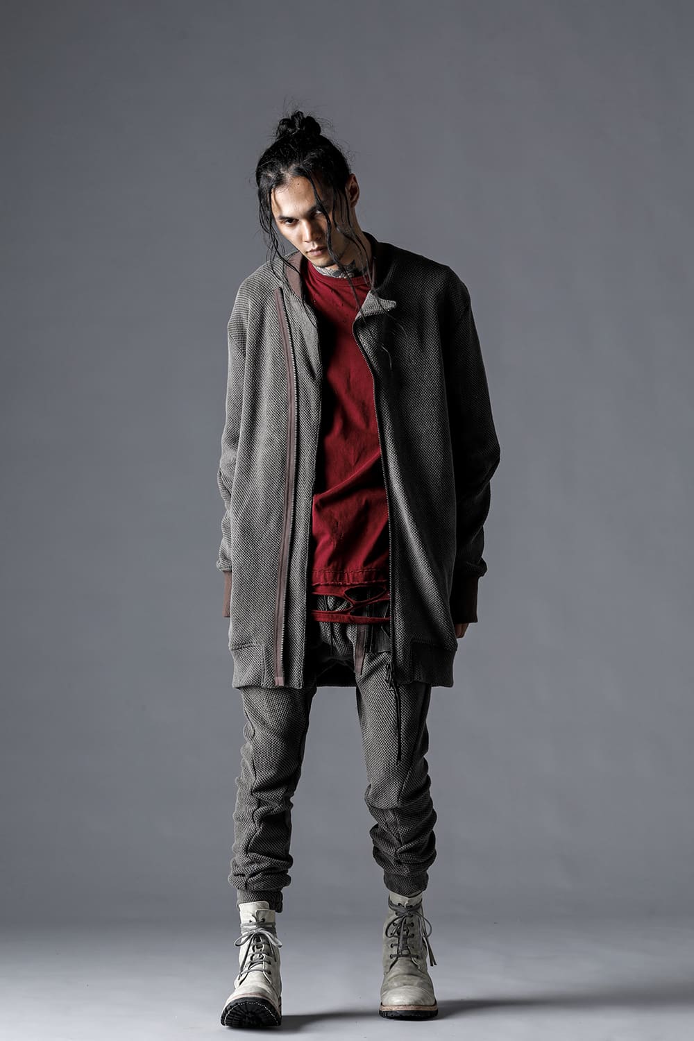 Low-Gauge Big Pique Drop-Crotch Jog Trousers  Charcoal