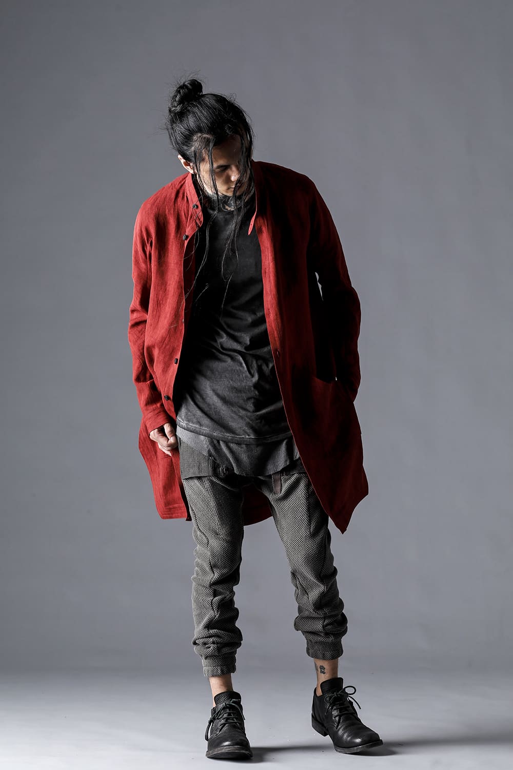 Low-Gauge Big Pique Drop-Crotch Jog Trousers  Black