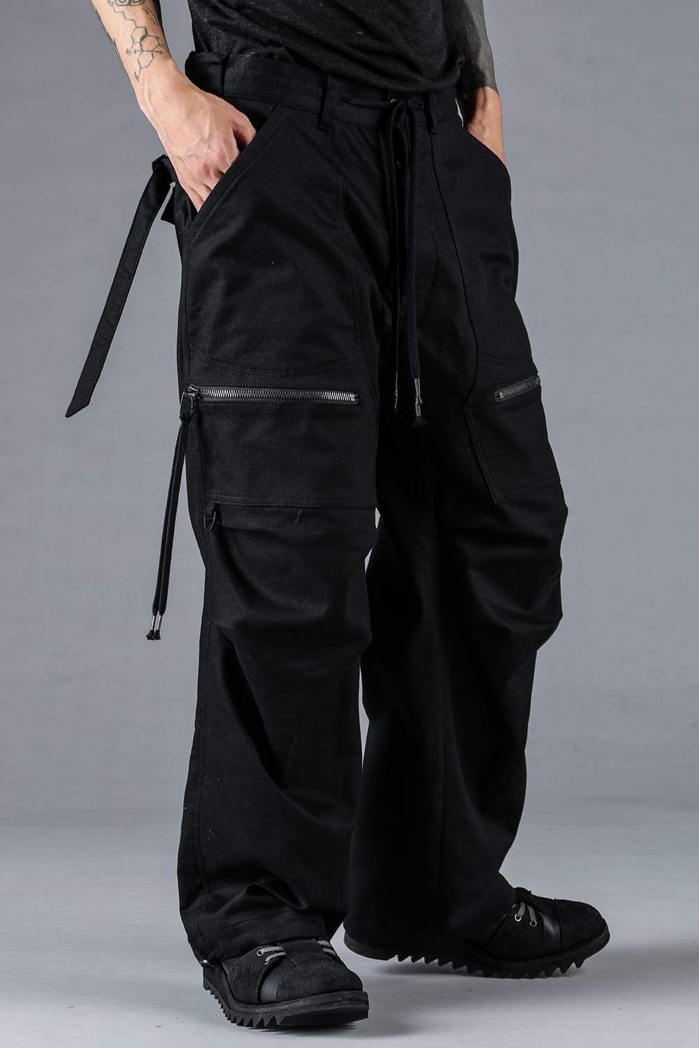 Jersey-Like Denim Work Baggy Pants