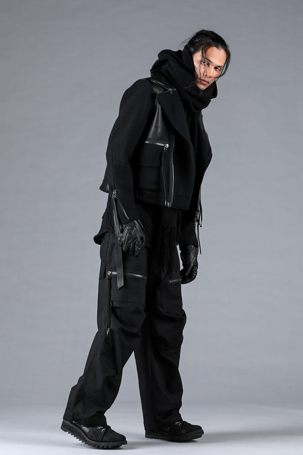 Jersey-Like Denim Work Baggy Pants