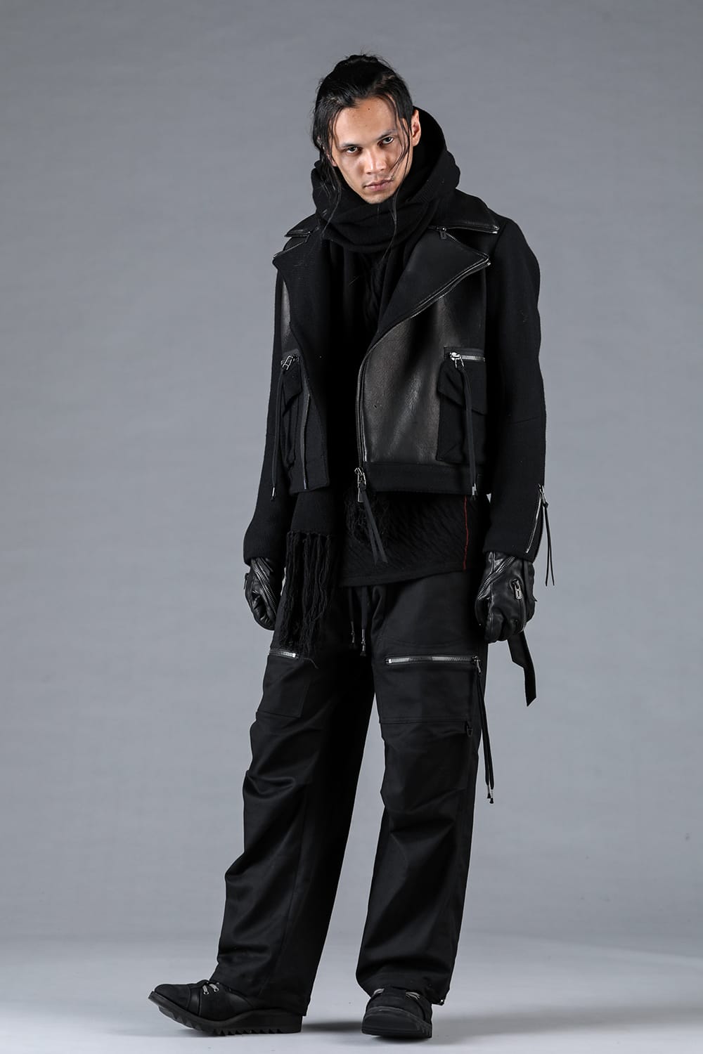 Jersey-Like Denim Work Baggy Pants