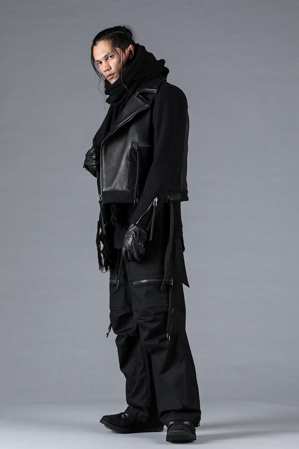 Jersey-Like Denim Work Baggy Pants