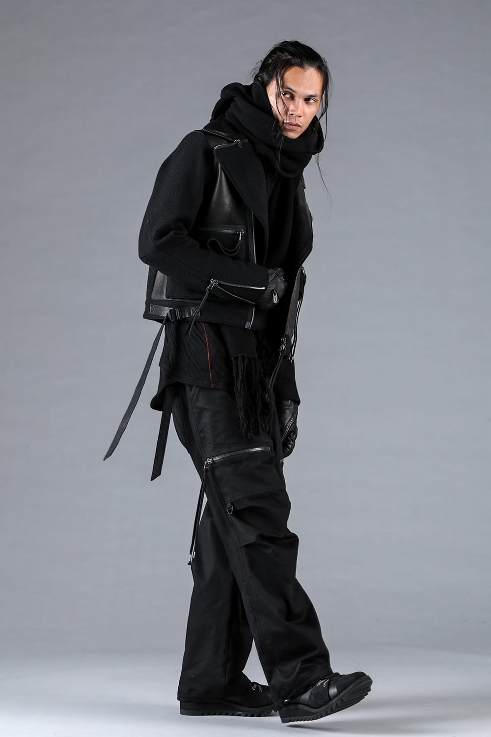 Jersey-Like Denim Work Baggy Pants