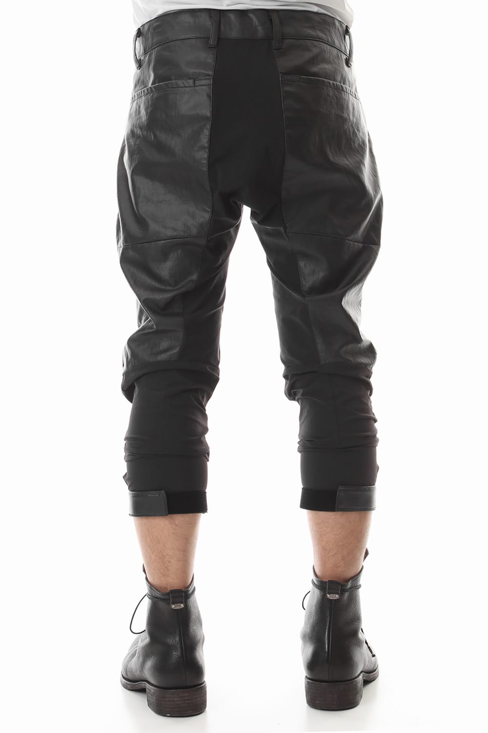 Coated Linen Tapered Cropped Pants