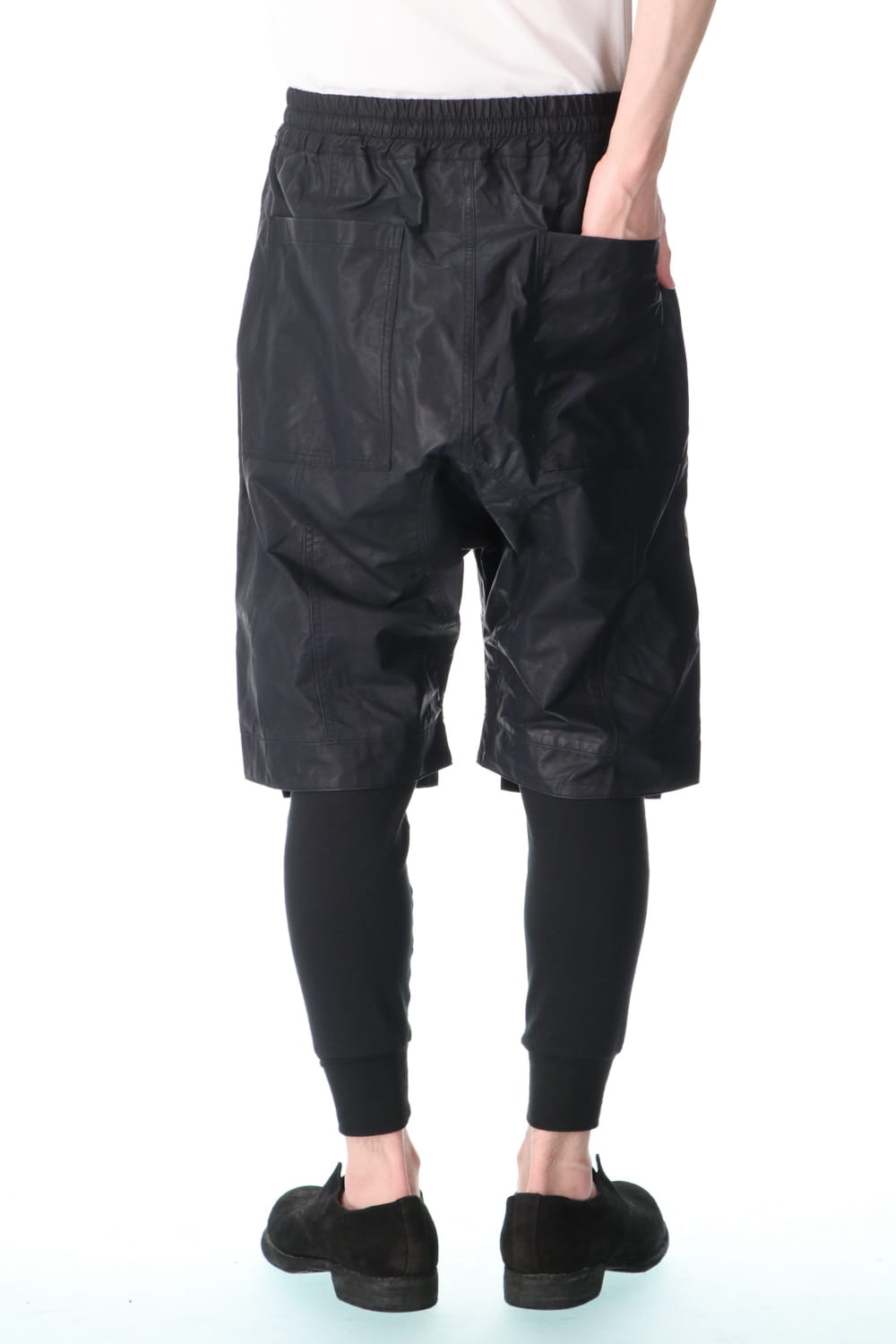 Carbon coated nylon drop-crotch shorts