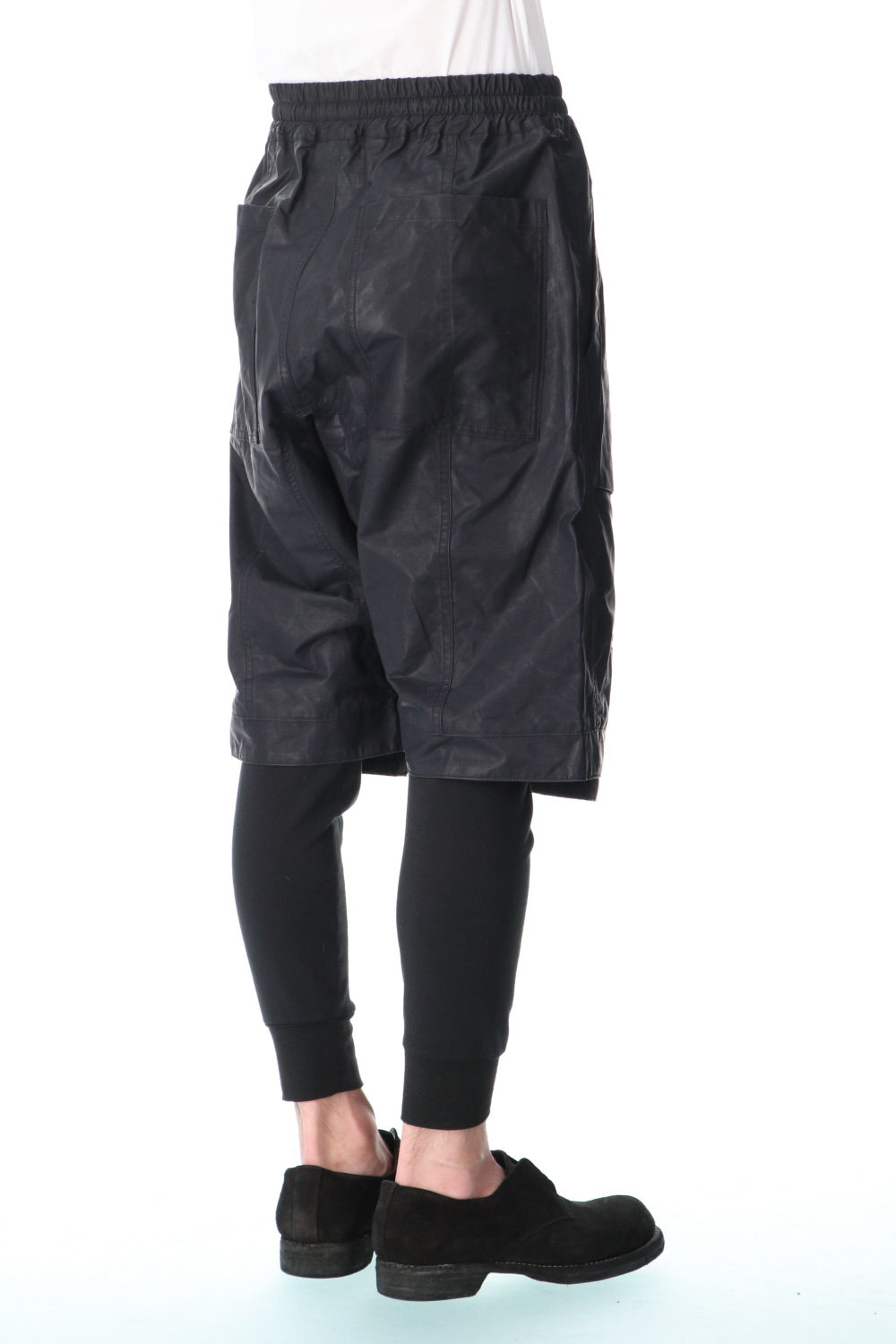 Carbon coated nylon drop-crotch shorts