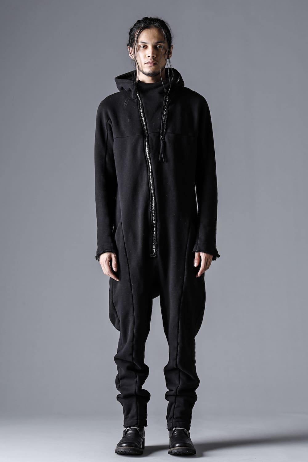 Heavy Cotton Jersey Double Zip Hooded All in One