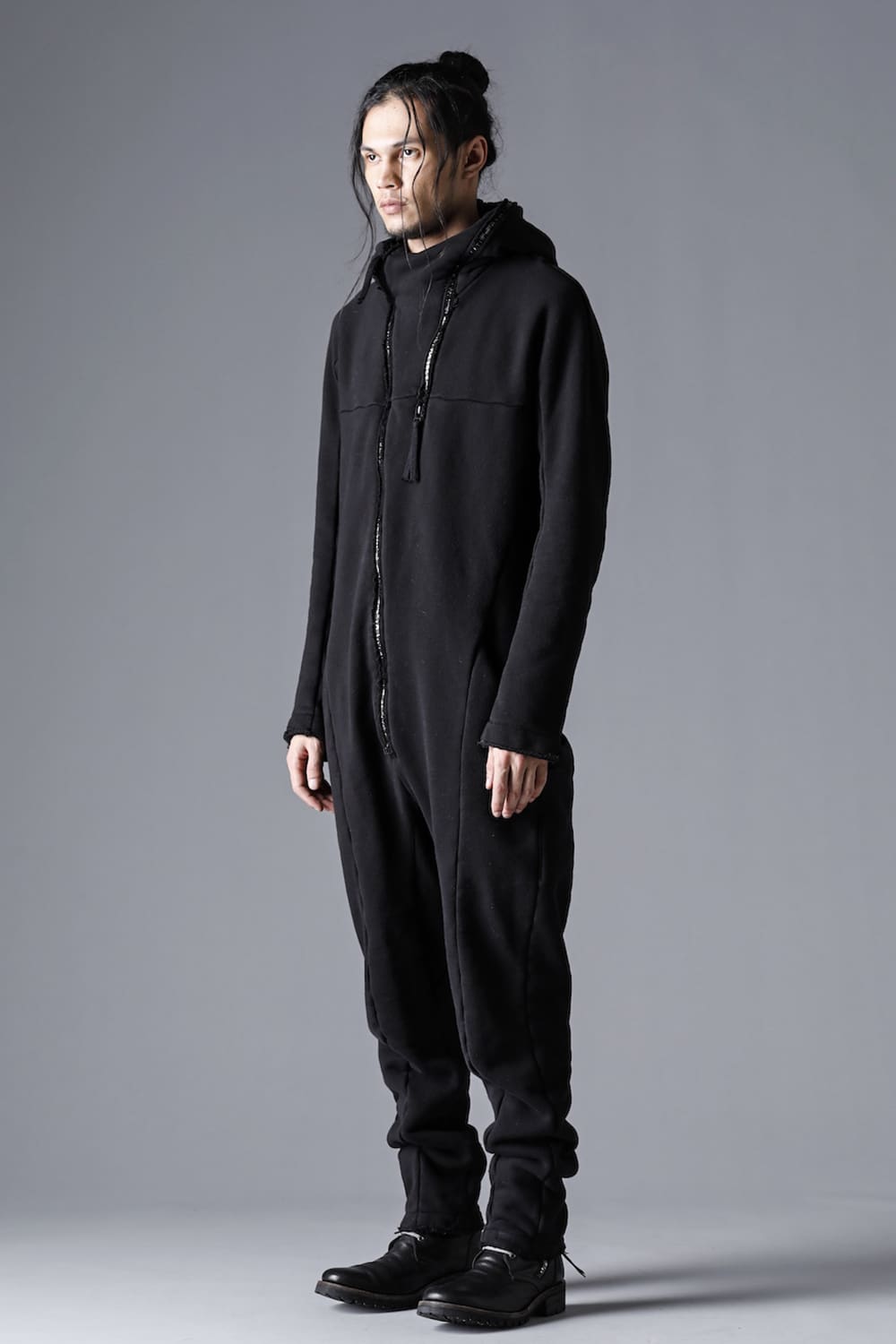 Heavy Cotton Jersey Double Zip Hooded All in One