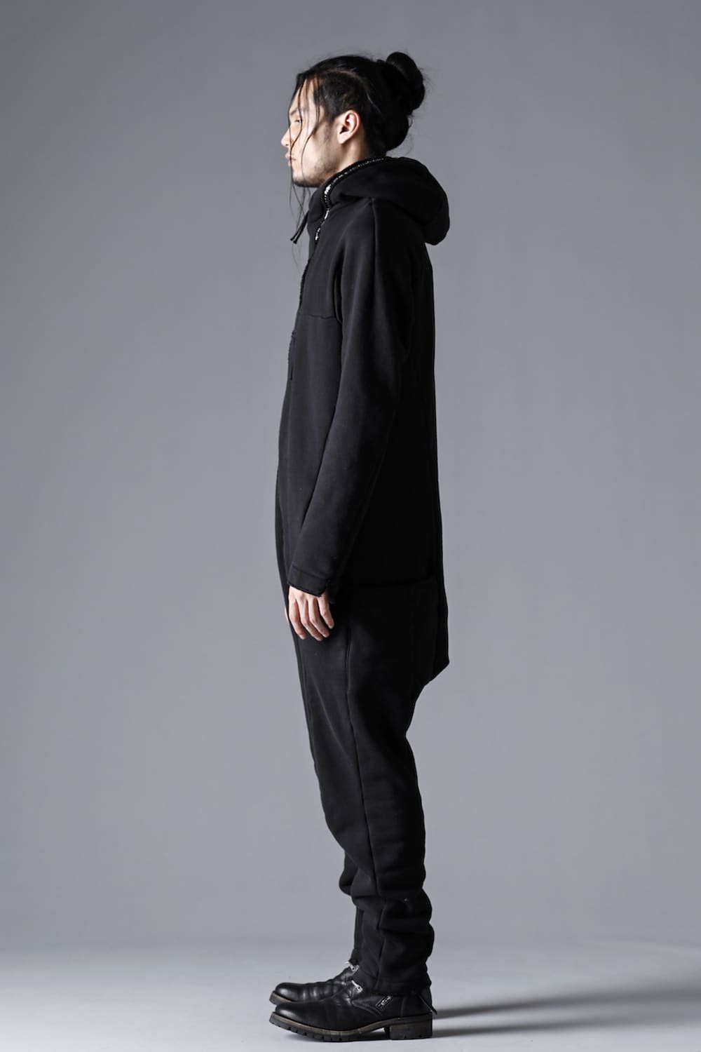 Heavy Cotton Jersey Double Zip Hooded All in One