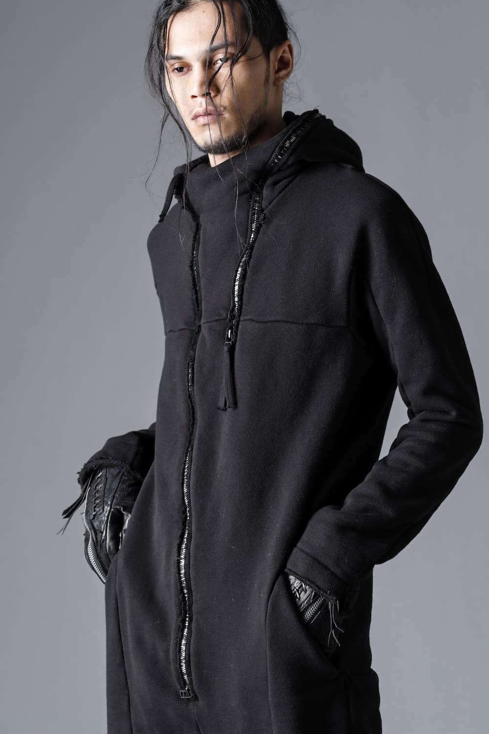 Heavy Cotton Jersey Double Zip Hooded All in One