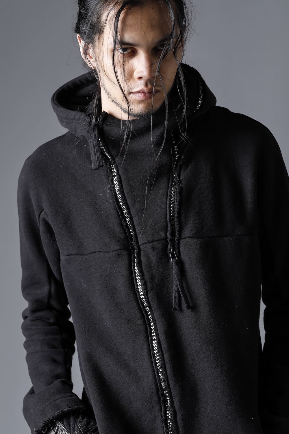 Heavy Cotton Jersey Double Zip Hooded All in One