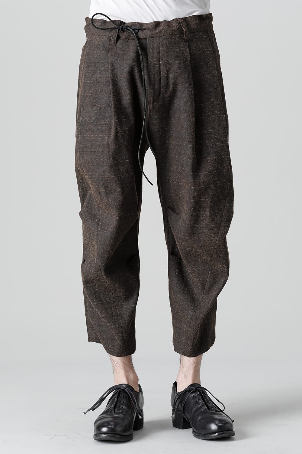 Mud Dyed Broken Slab Cotton Wide Cropped Pants