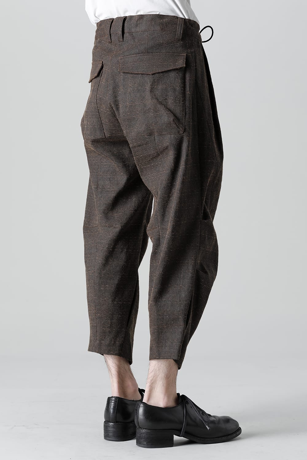 Mud Dyed Broken Slab Cotton Wide Cropped Pants