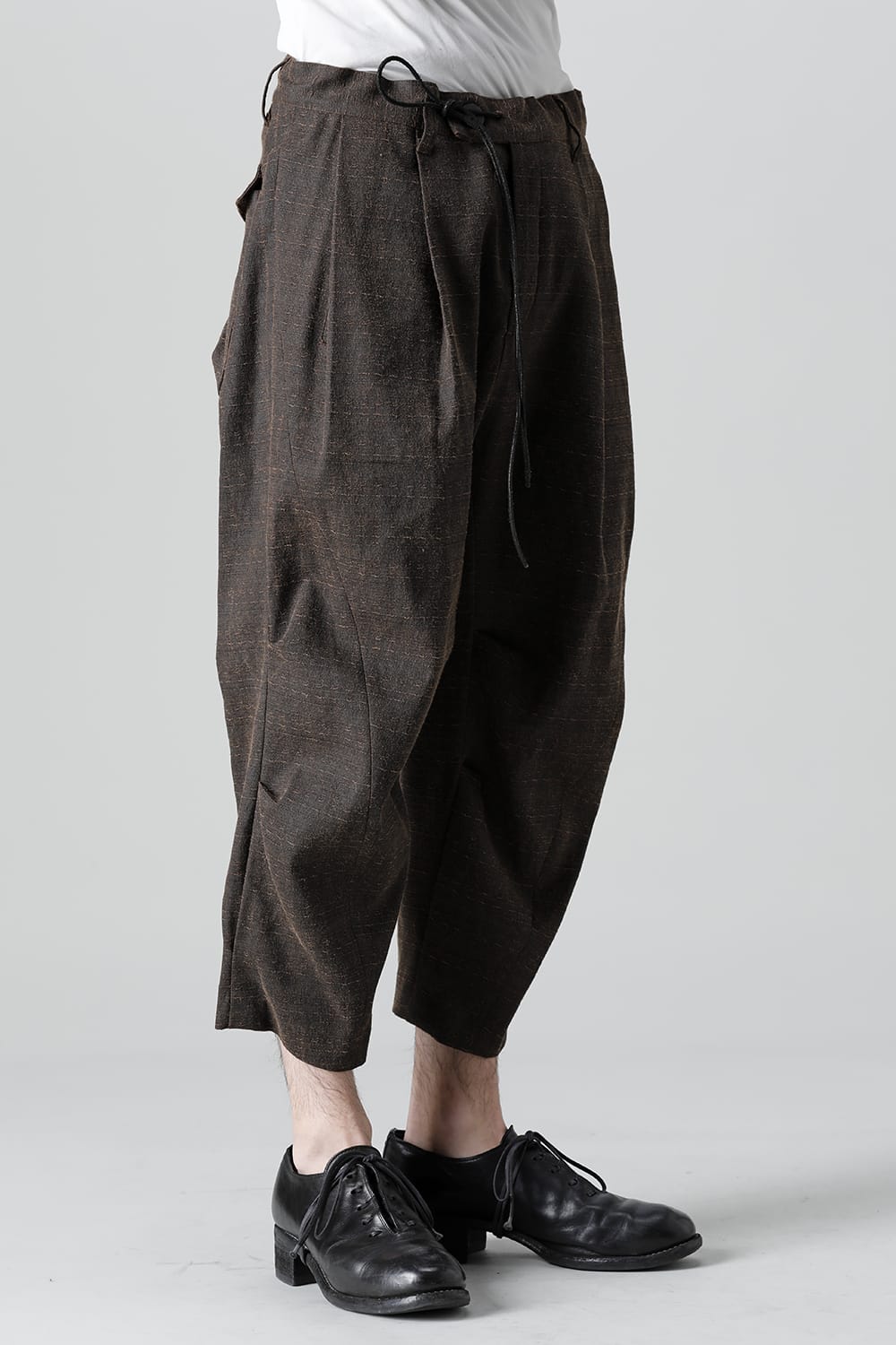 Mud Dyed Broken Slab Cotton Wide Cropped Pants