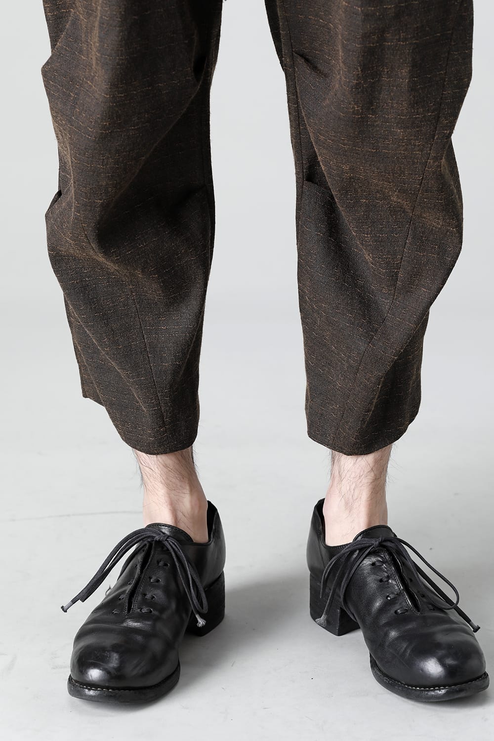 Mud Dyed Broken Slab Cotton Wide Cropped Pants