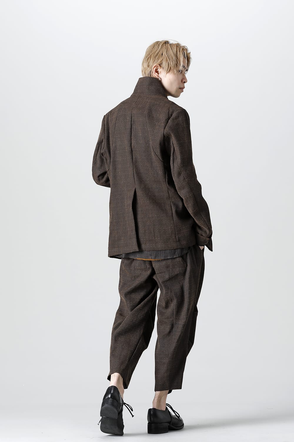 Mud Dyed Broken Slab Cotton Wide Cropped Pants