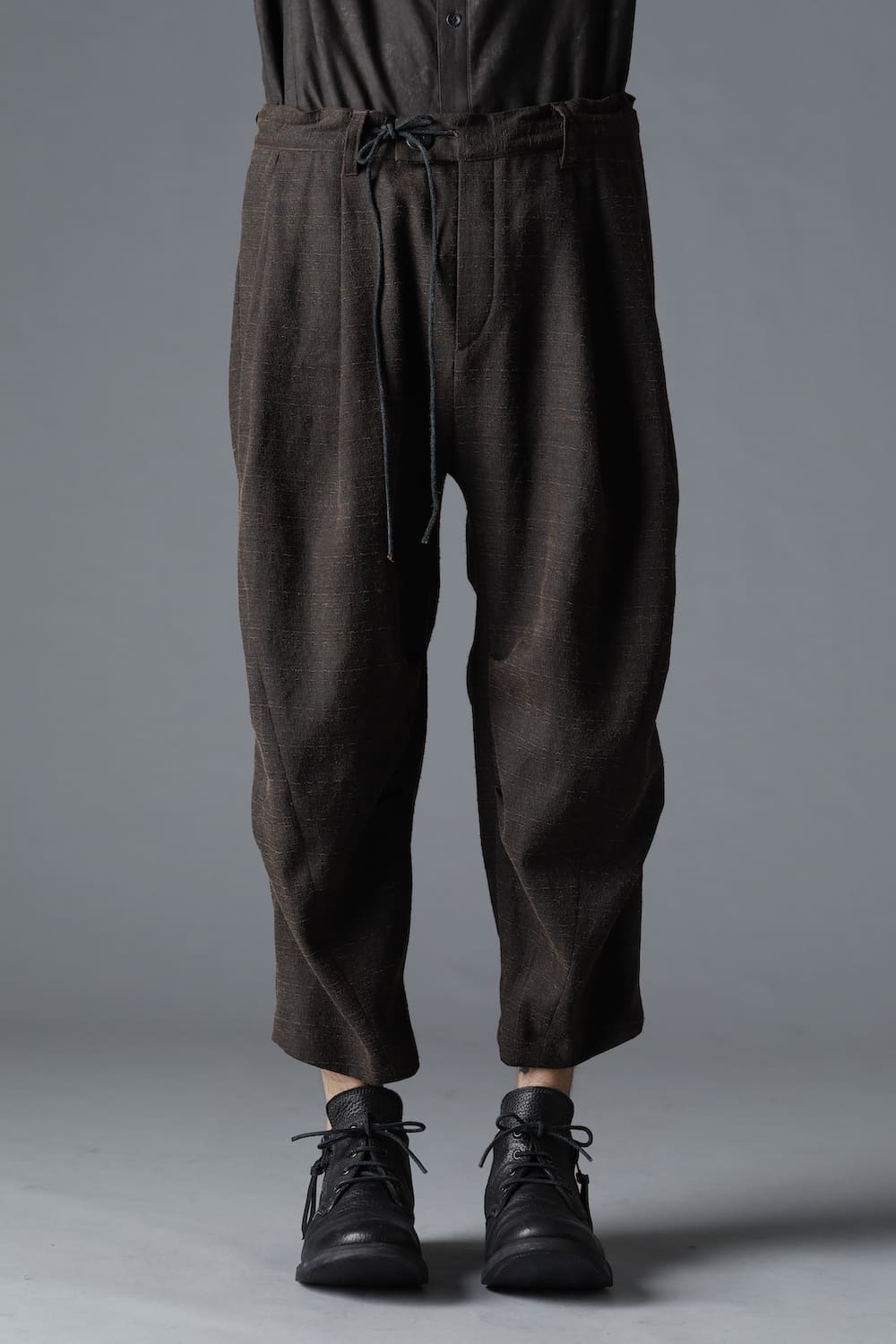 Mud Dyed Broken Slab Cotton Wide Cropped Pants