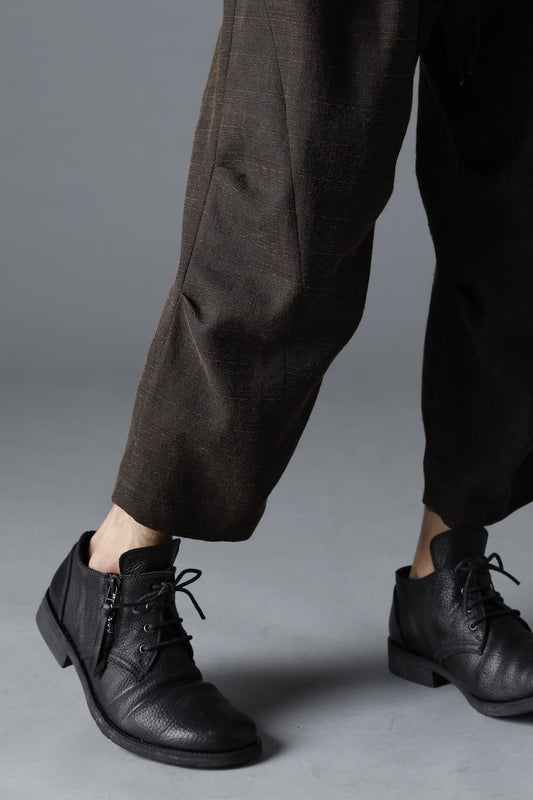 Mud Dyed Broken Slab Cotton Wide Cropped Pants