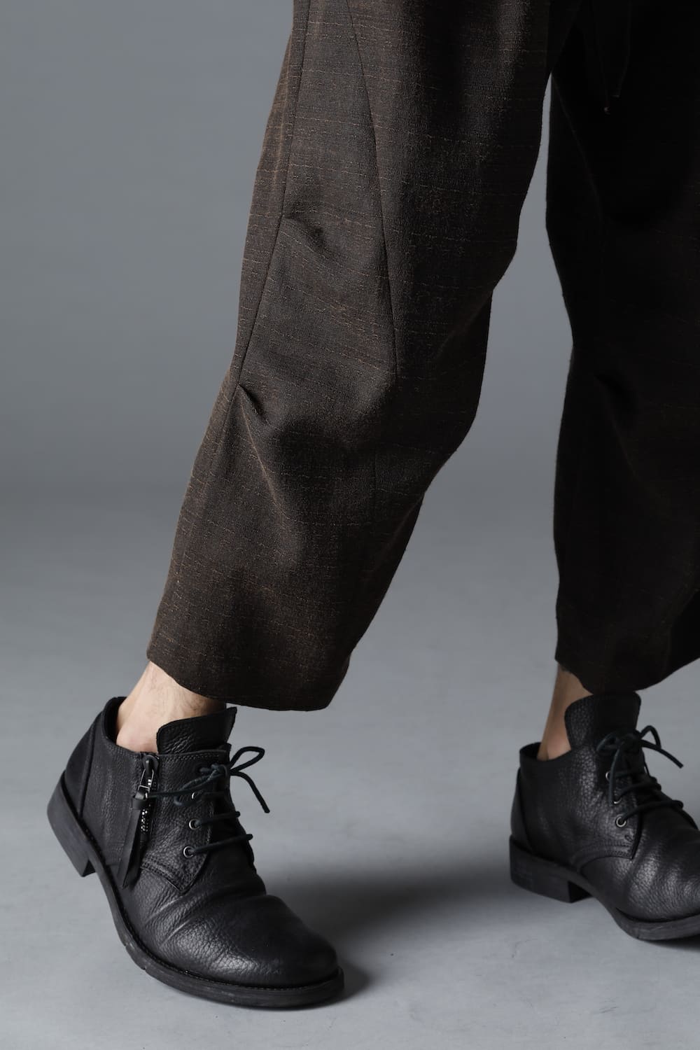 Mud Dyed Broken Slab Cotton Wide Cropped Pants