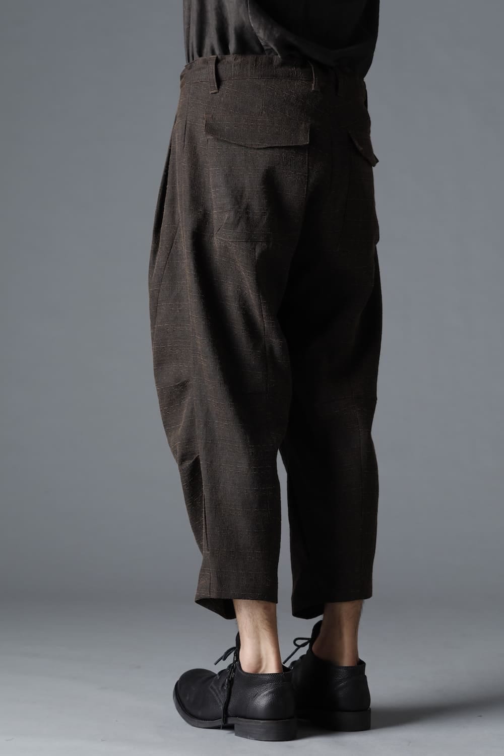 Mud Dyed Broken Slab Cotton Wide Cropped Pants