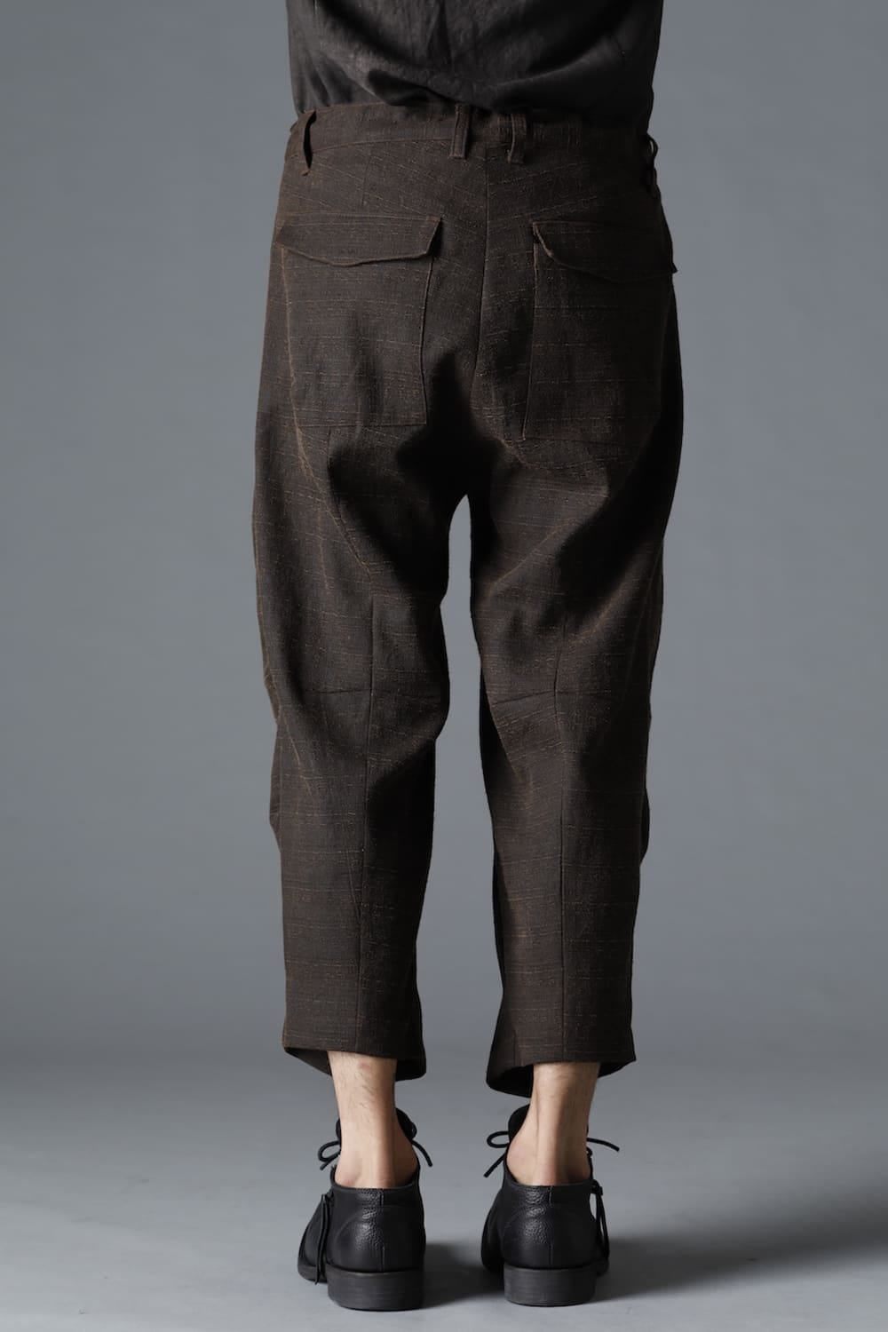 Mud Dyed Broken Slab Cotton Wide Cropped Pants