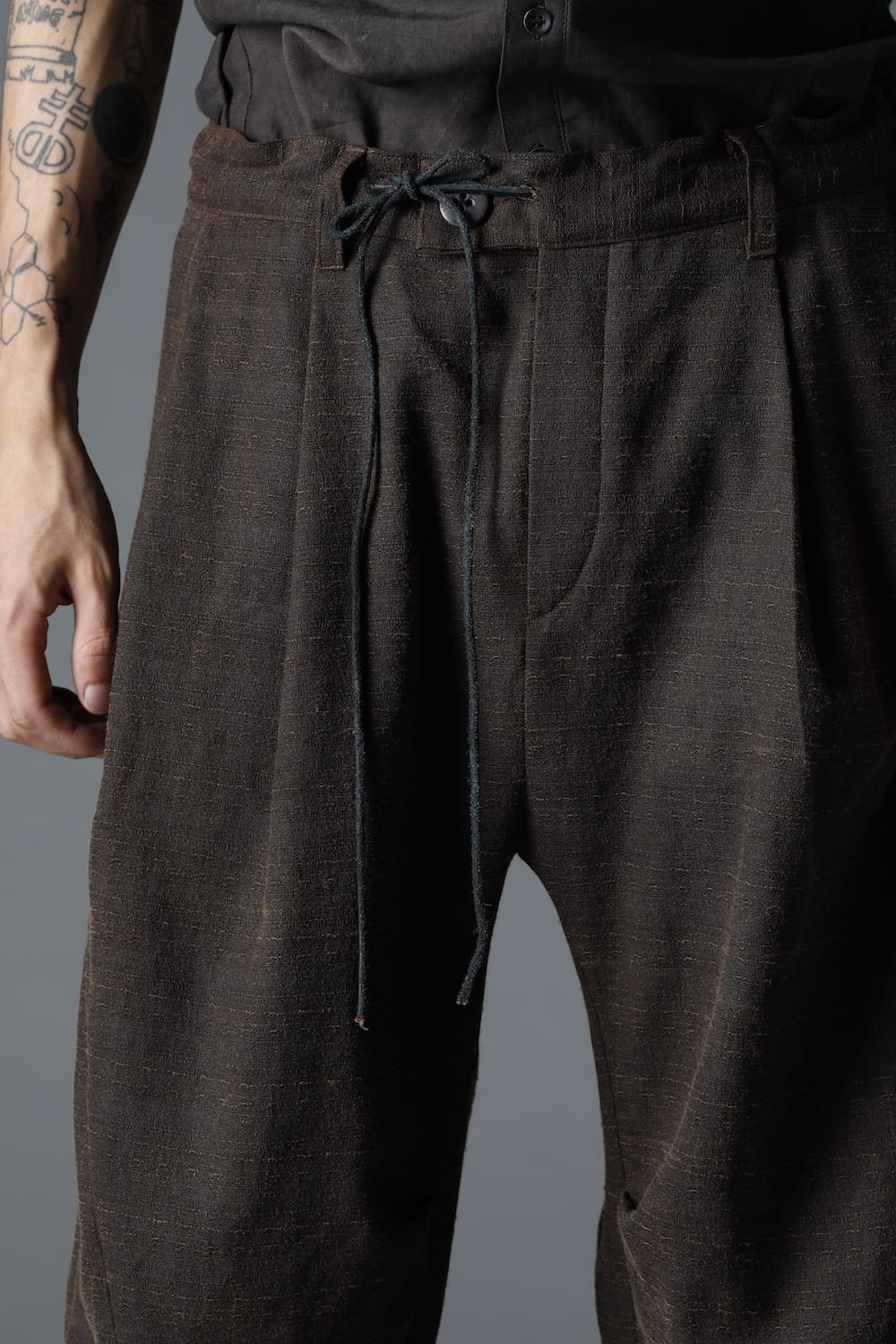 Mud Dyed Broken Slab Cotton Wide Cropped Pants