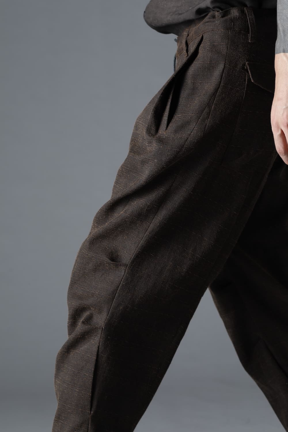 Mud Dyed Broken Slab Cotton Wide Cropped Pants