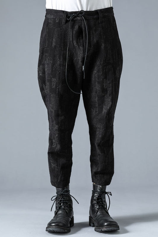 Silk x Wool x Cotton SCAB Jacquard Tapered Cropped Pants