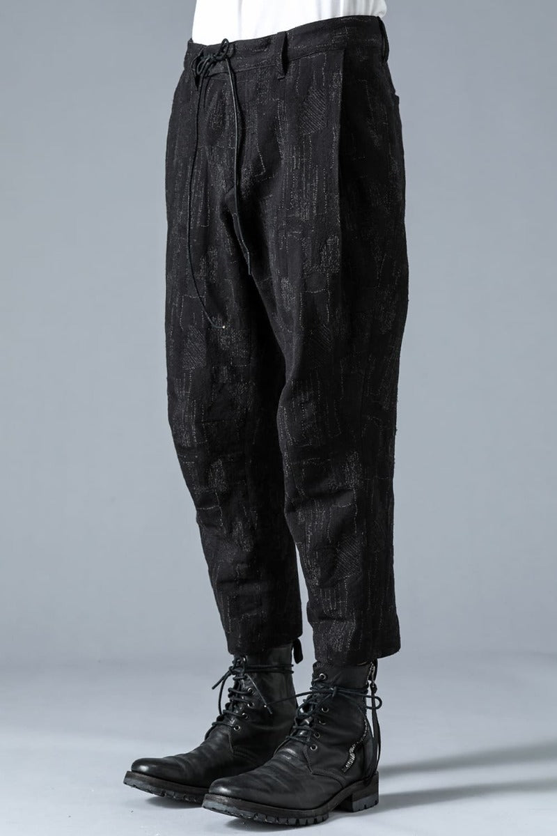 Silk x Wool x Cotton SCAB Jacquard Tapered Cropped Pants