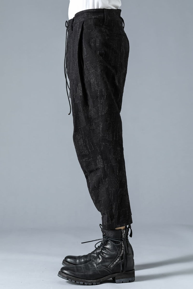 Silk x Wool x Cotton SCAB Jacquard Tapered Cropped Pants