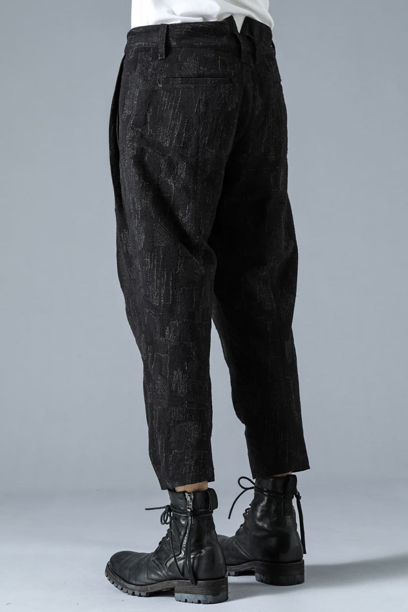 Silk x Wool x Cotton SCAB Jacquard Tapered Cropped Pants