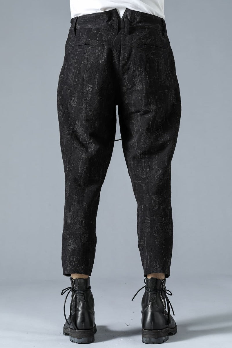 Silk x Wool x Cotton SCAB Jacquard Tapered Cropped Pants