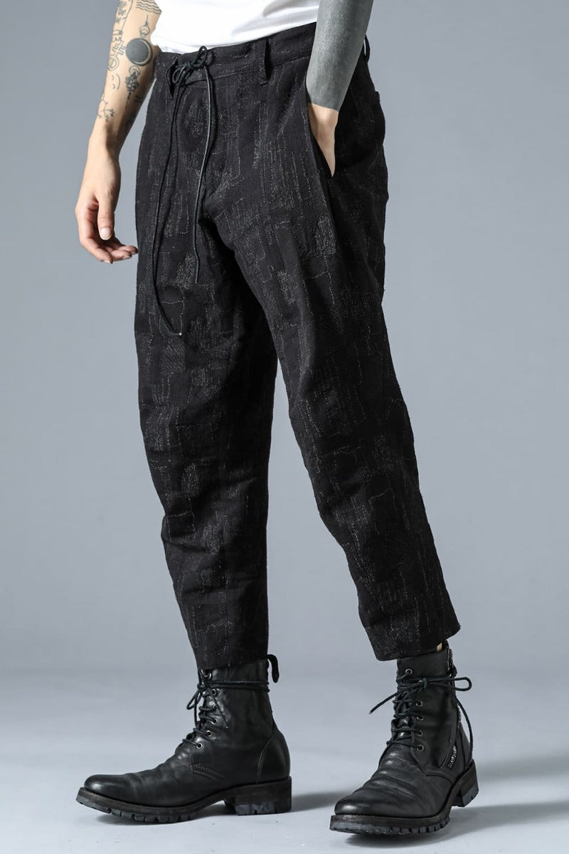 Silk x Wool x Cotton SCAB Jacquard Tapered Cropped Pants