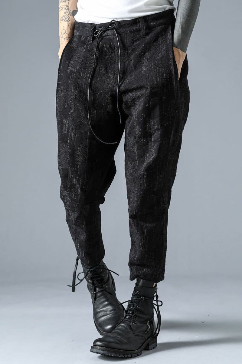 Silk x Wool x Cotton SCAB Jacquard Tapered Cropped Pants