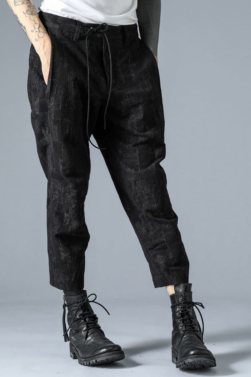 Silk x Wool x Cotton SCAB Jacquard Tapered Cropped Pants