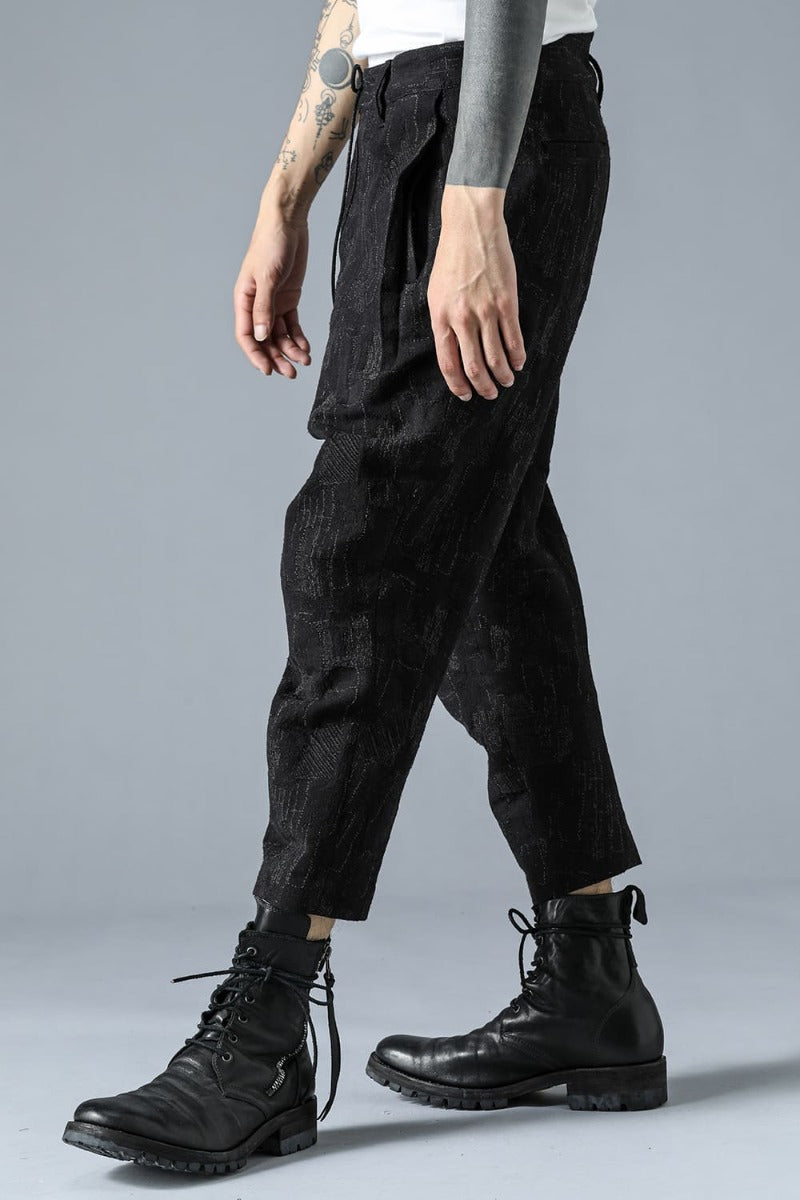 Silk x Wool x Cotton SCAB Jacquard Tapered Cropped Pants