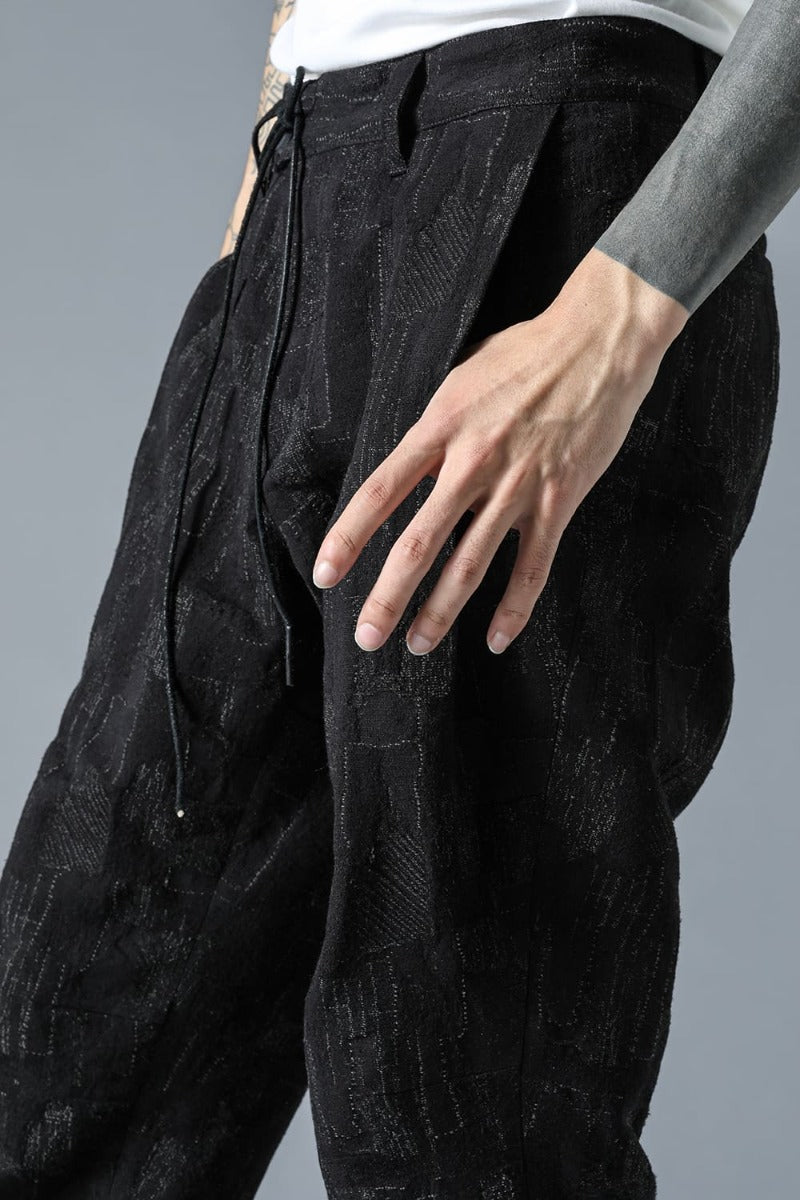 Silk x Wool x Cotton SCAB Jacquard Tapered Cropped Pants