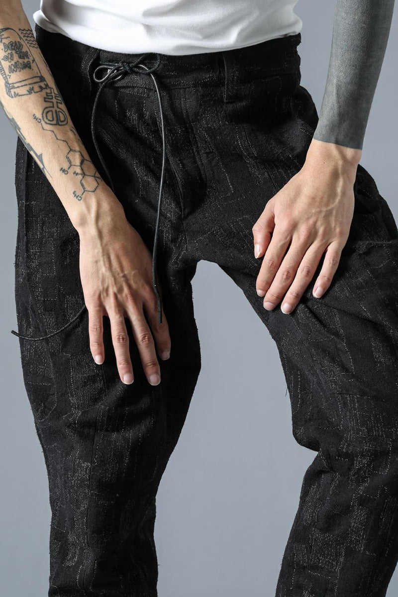 Silk x Wool x Cotton SCAB Jacquard Tapered Cropped Pants