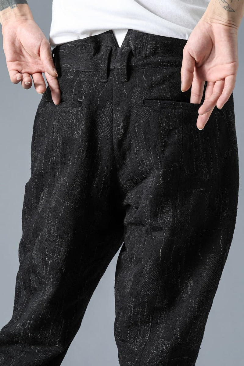 Silk x Wool x Cotton SCAB Jacquard Tapered Cropped Pants