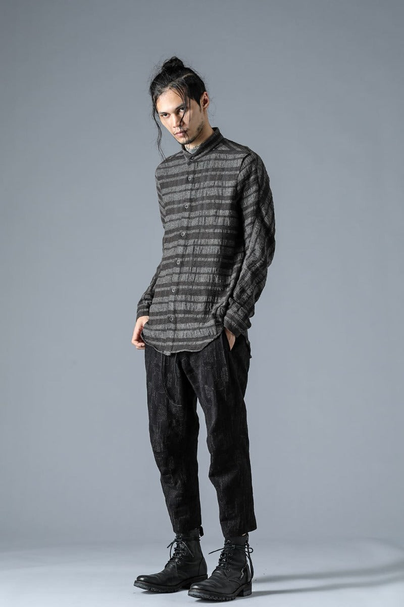 Silk x Wool x Cotton SCAB Jacquard Tapered Cropped Pants