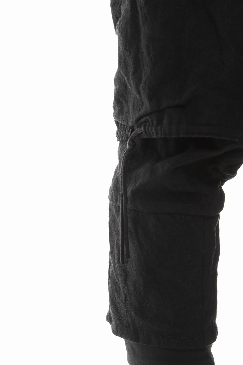 Stainless Mixed Silk Cotton Layered Cargo Cropped Pants