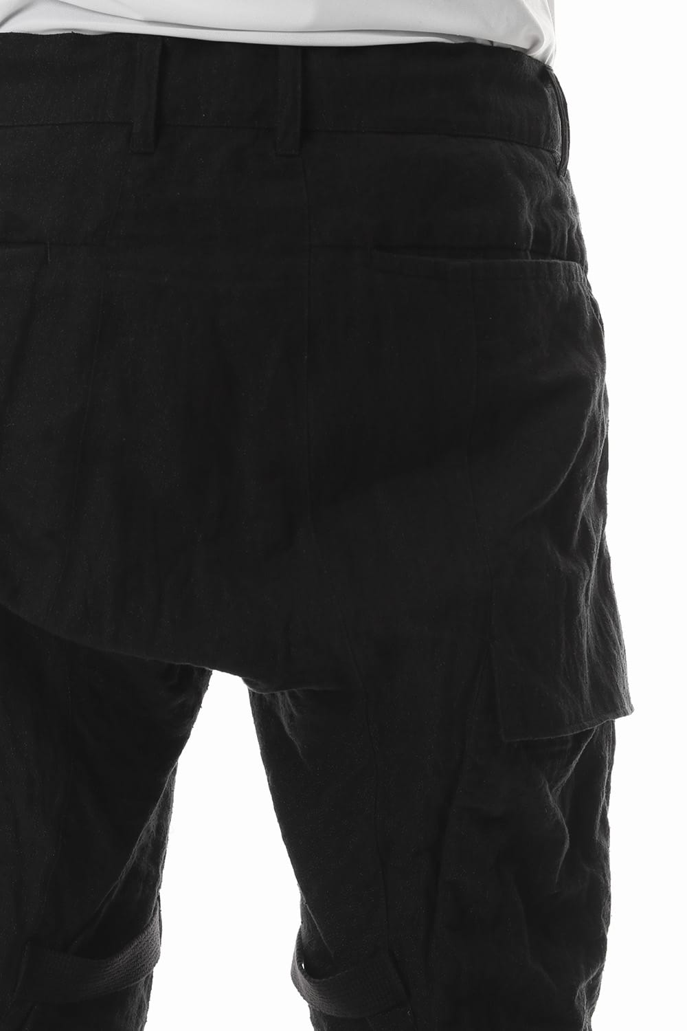 Stainless Mixed Silk Cotton Layered Cargo Cropped Pants