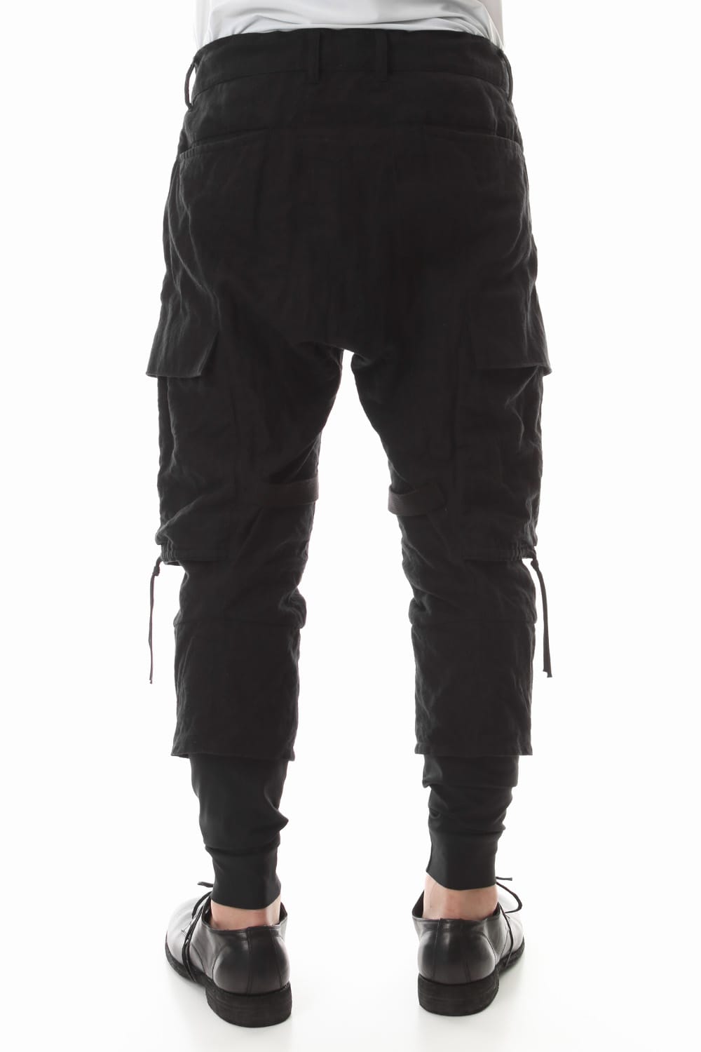 Stainless Mixed Silk Cotton Layered Cargo Cropped Pants