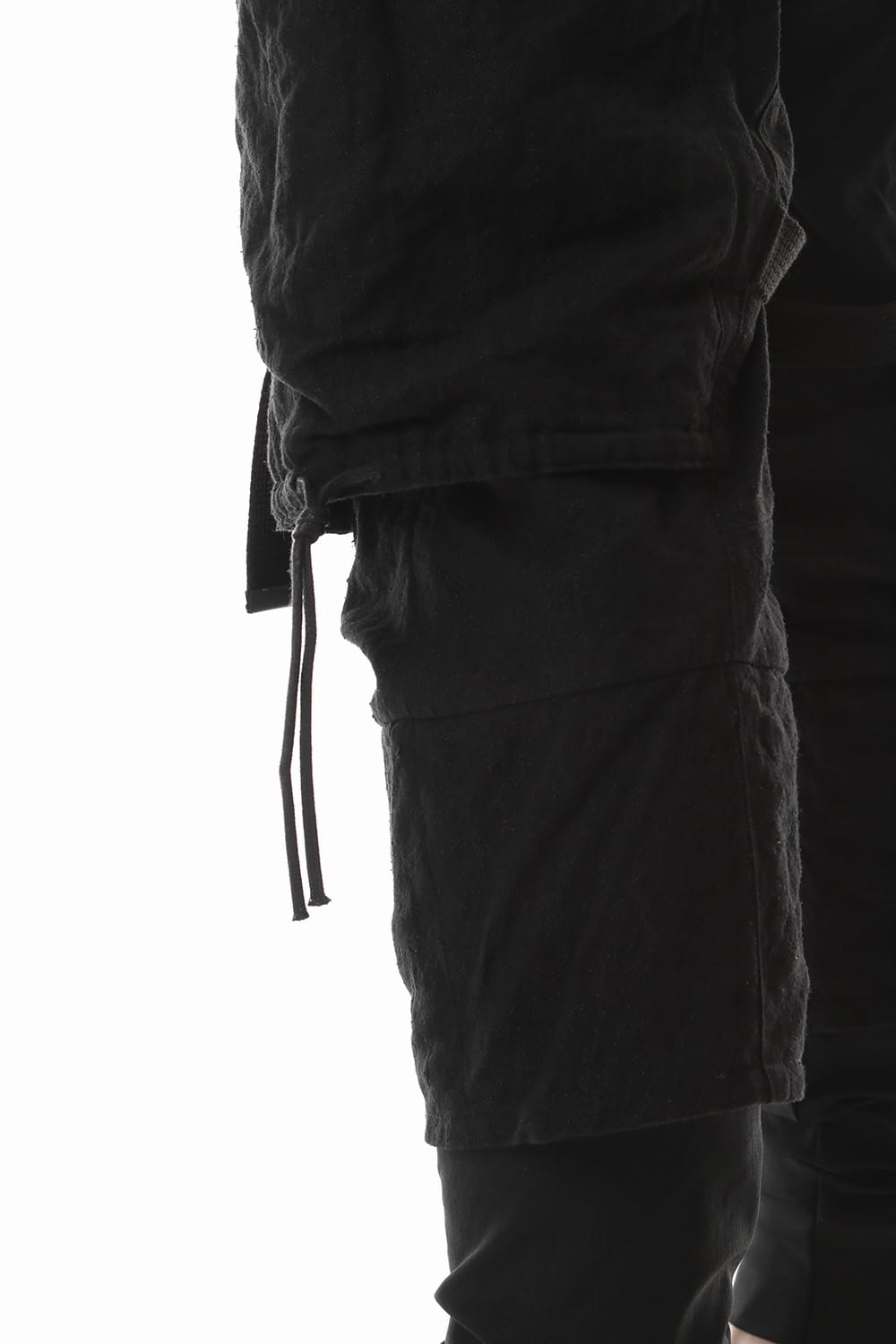 Stainless Mixed Silk Cotton Layered Cargo Cropped Pants