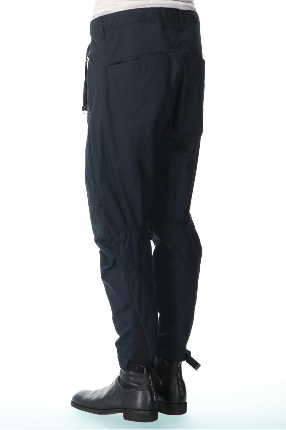 Salt-shrinkled NC Tapered Cropped Pants Black