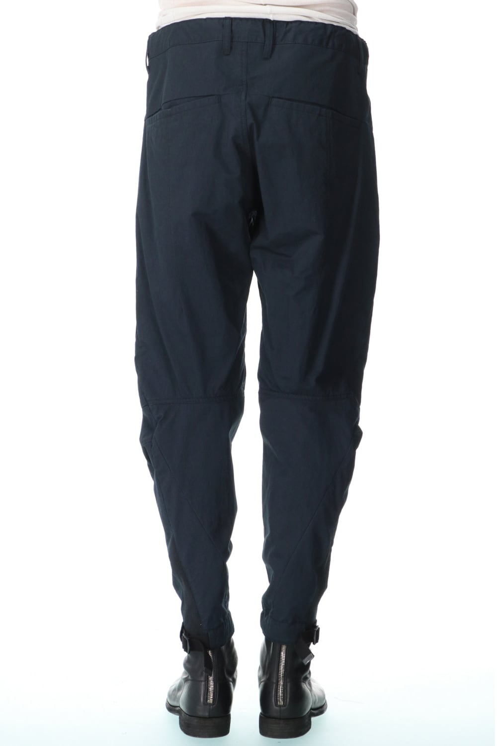 Salt-shrinkled NC Tapered Cropped Pants Black